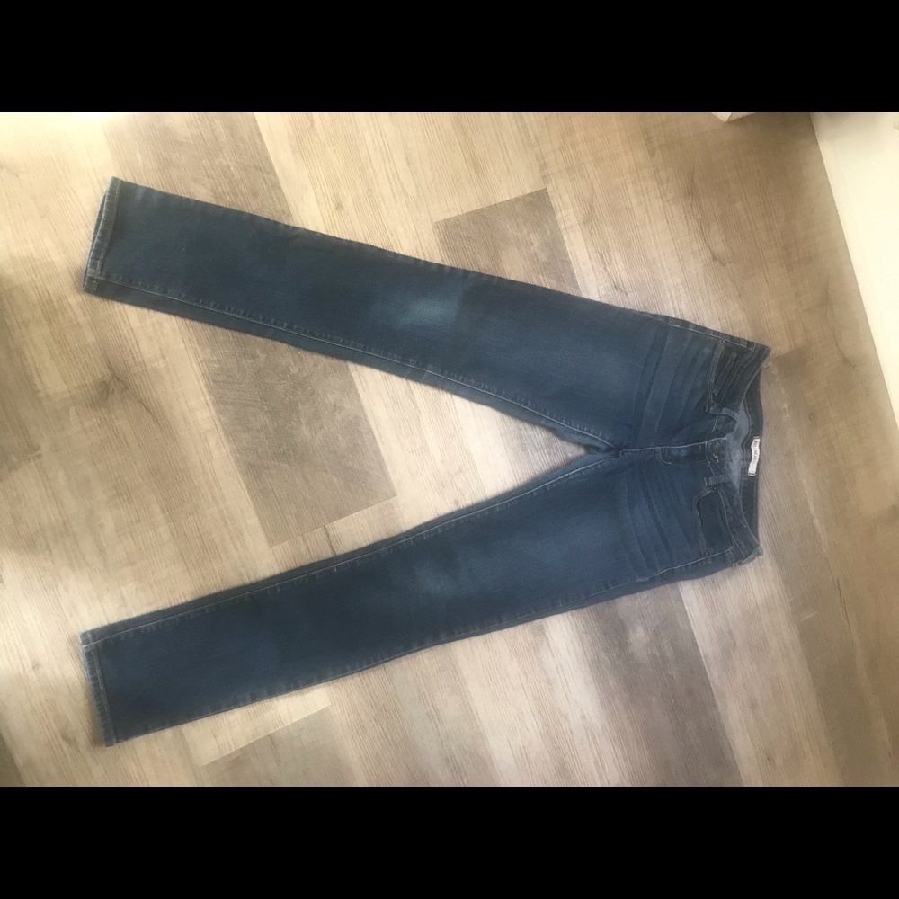 Bullhead dark wash stretch super skinny jeans in juniors 7 - Picture 2 of 6